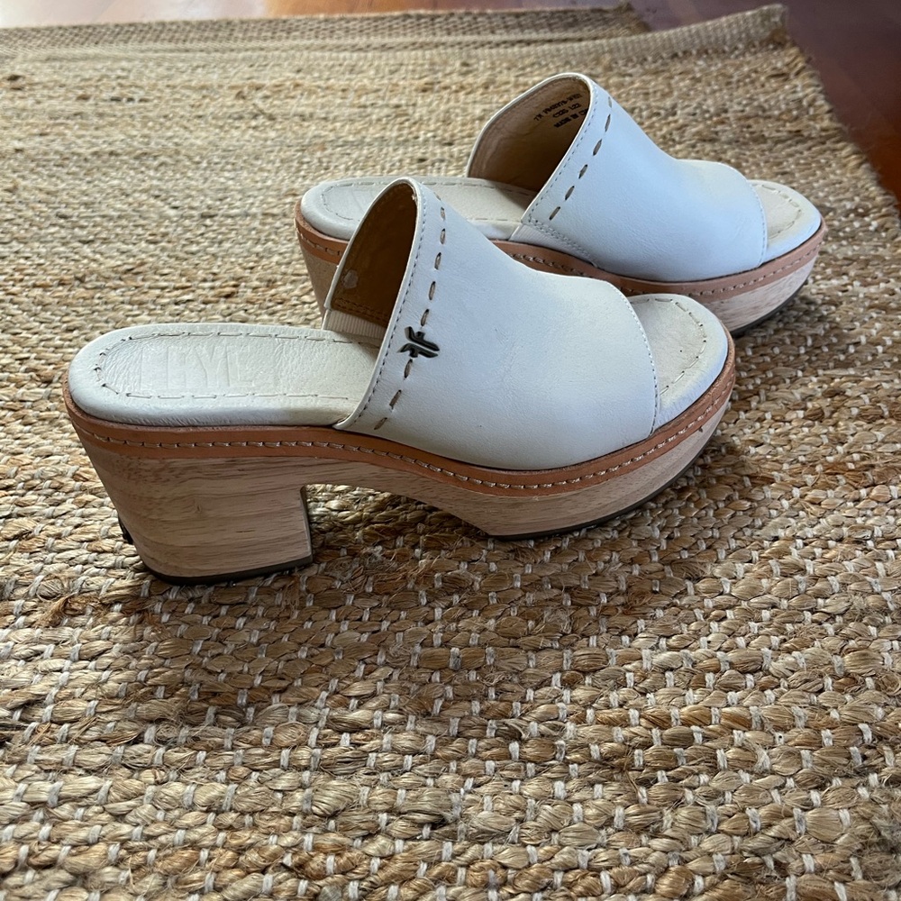 Stylish White Platform Mules